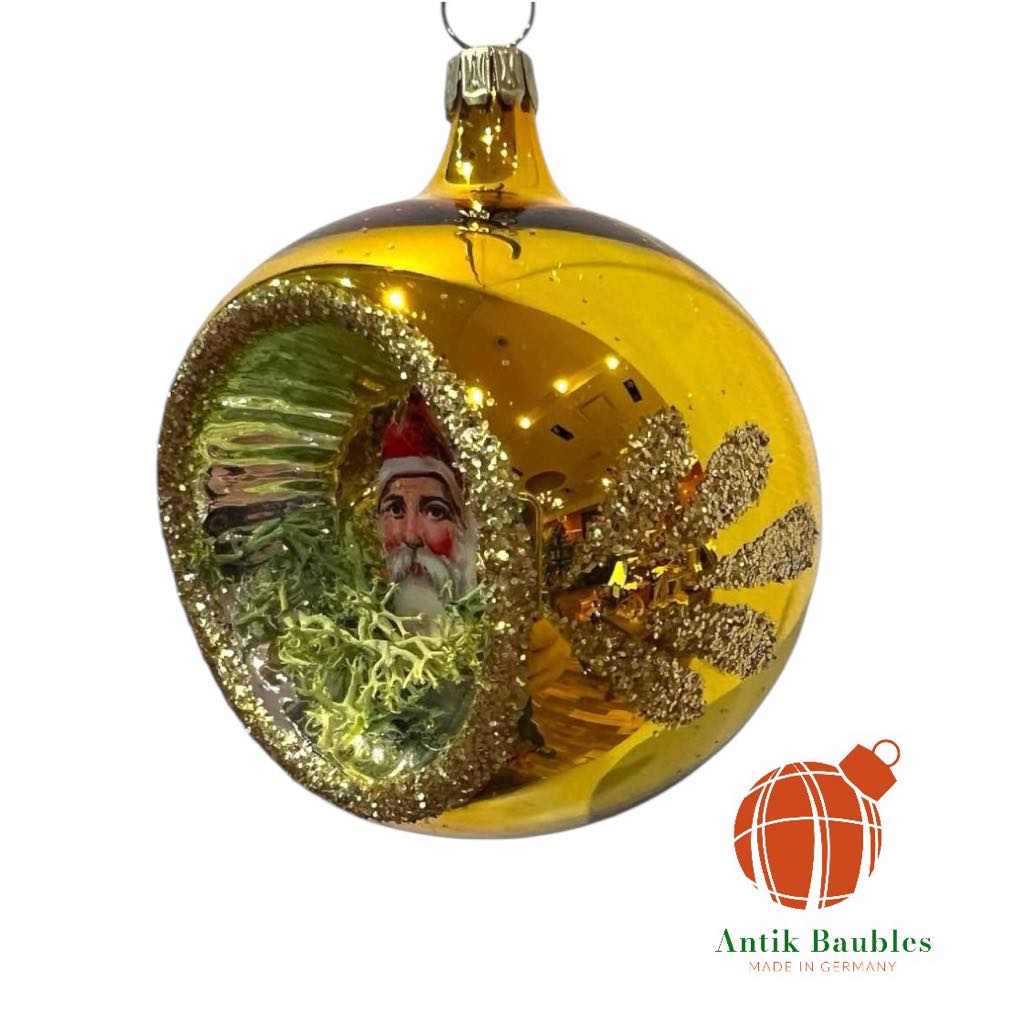 Santa Ephemera Reflector- Set of 3  | 3.25 in - Antik Baubles Christmas Ornament