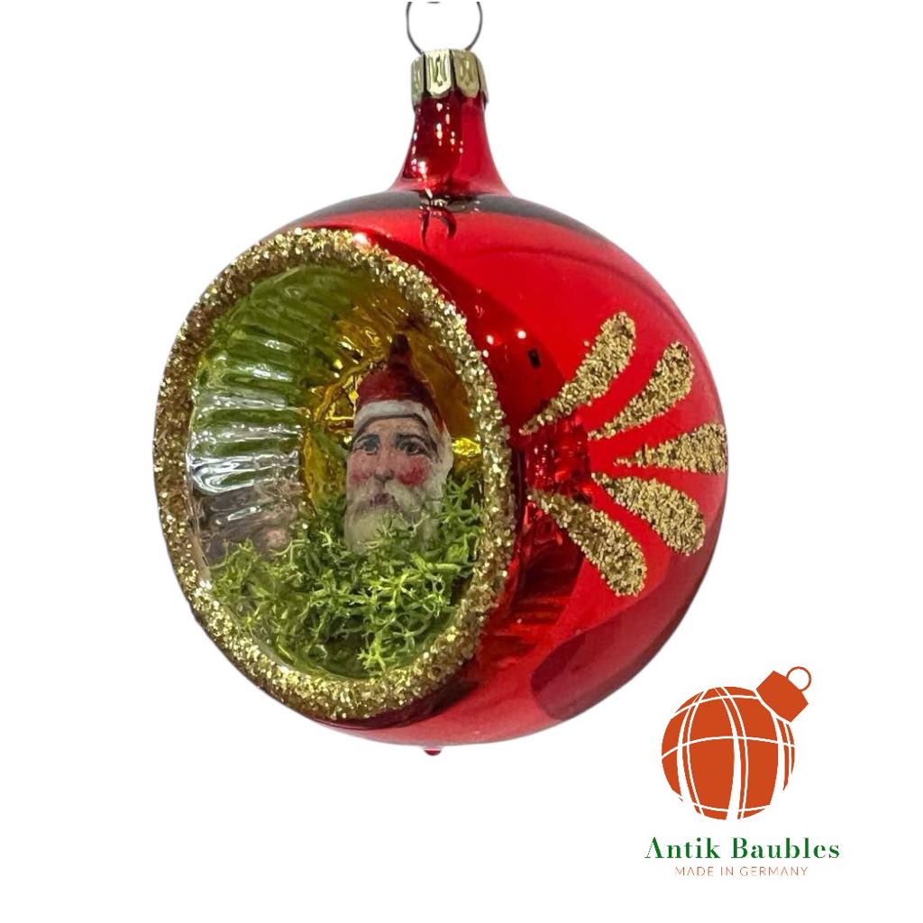 Santa Ephemera Reflector- Set of 3  | 3.25 in - Antik Baubles Christmas Ornament