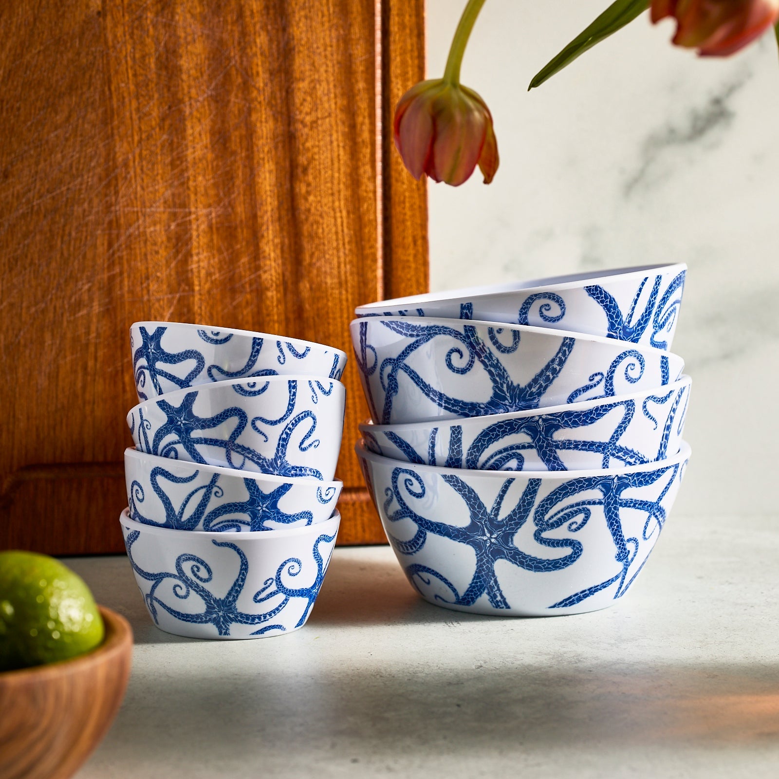Starfish Melamine Cereal Bowls, Set of 4