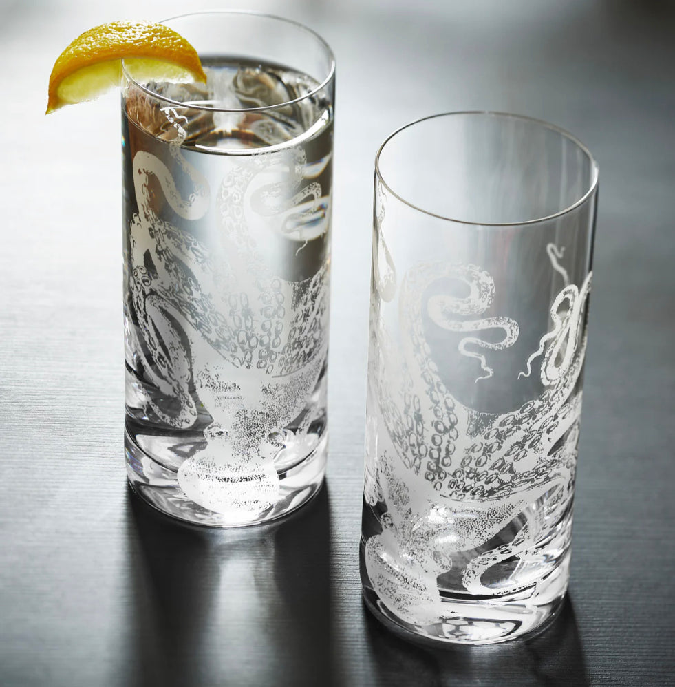 Lucy Octopus Pint/Highball Glasses, S-2