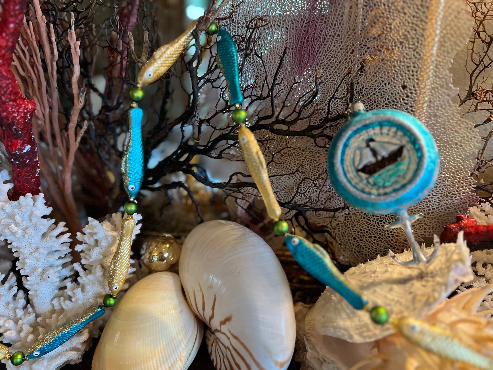 School of Fish Glass Bead Garland  | 6 feet - Timothy De Clue Exclusive Christmas