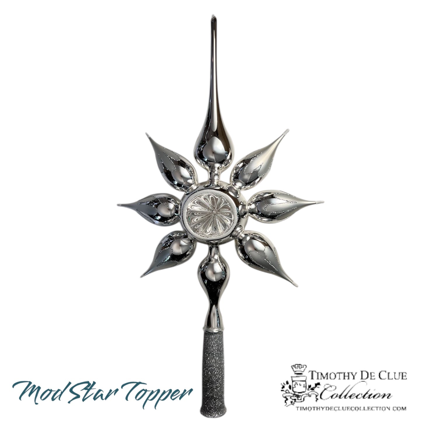 Mod Star Topper Silver - Christmas Tree Topper