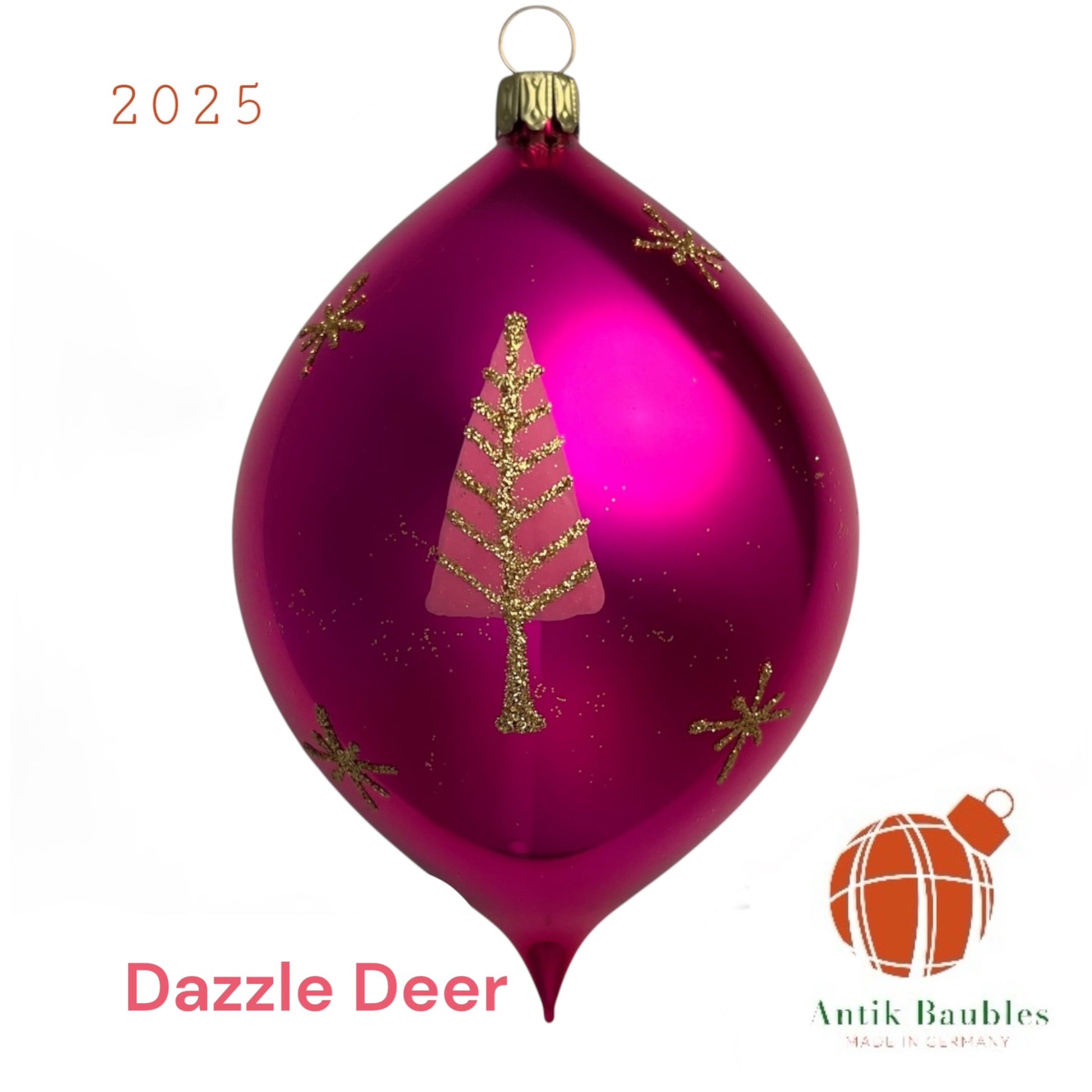 Dazzle Deer 3.25 in Tear Drop- Antik Baubles Exclusive Christmas Ornament