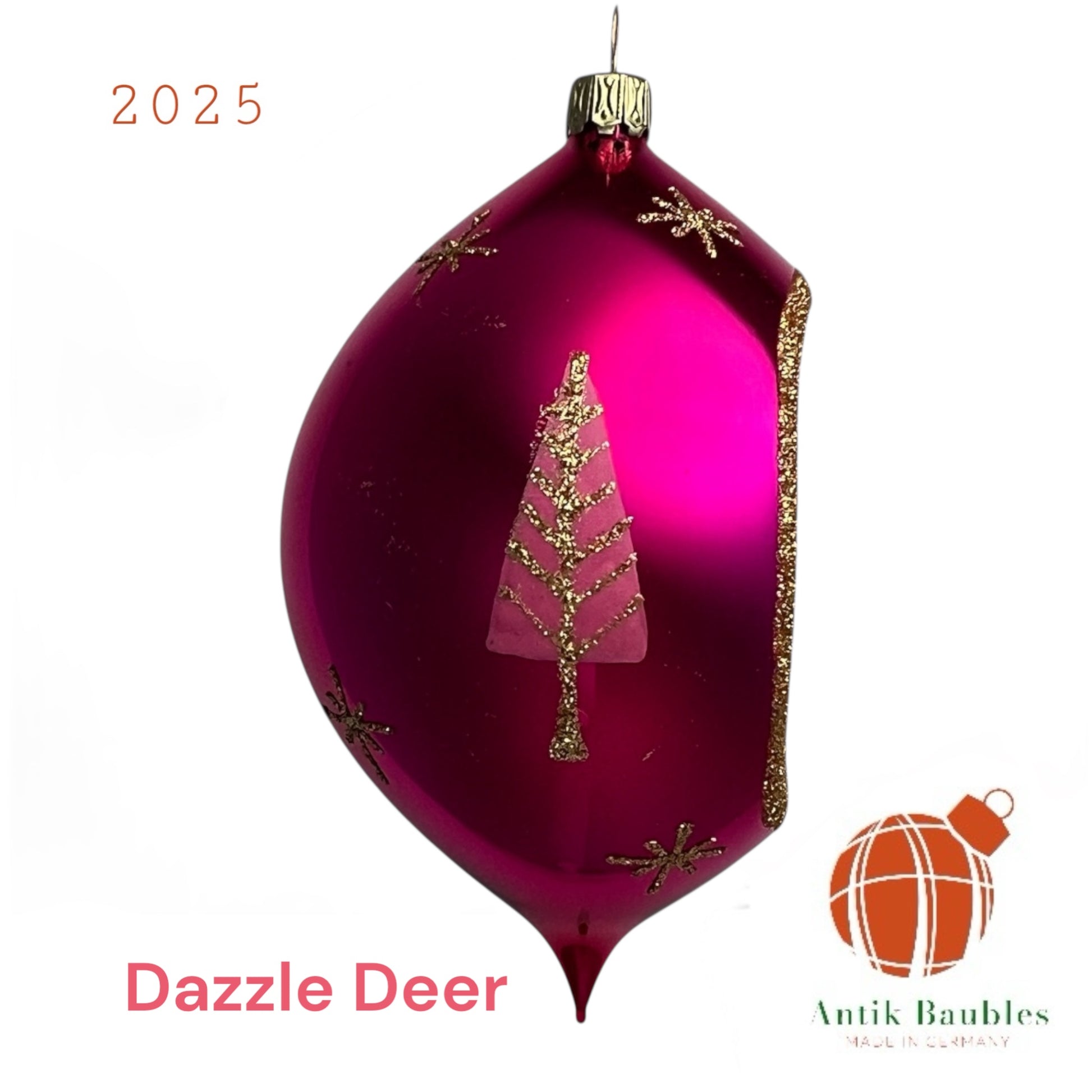 Dazzle Deer 3.25 in Tear Drop- Antik Baubles Exclusive Christmas Ornament