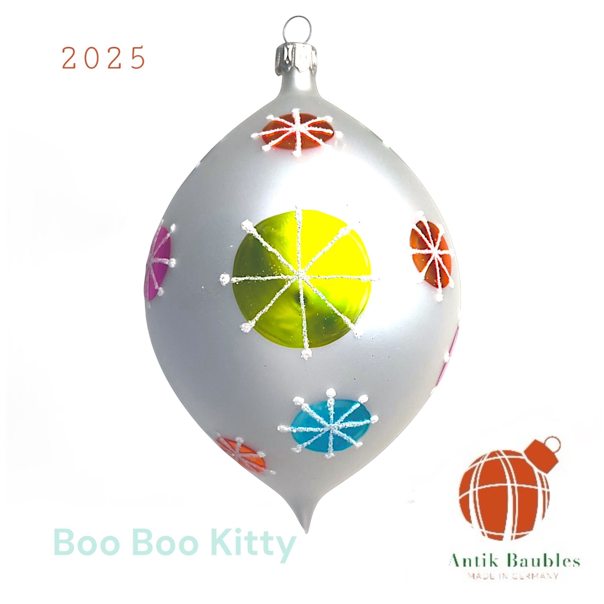 Boo Boo Kitty 3.25 in Tear Drop- Antik Baubles Exclusive Christmas Ornament