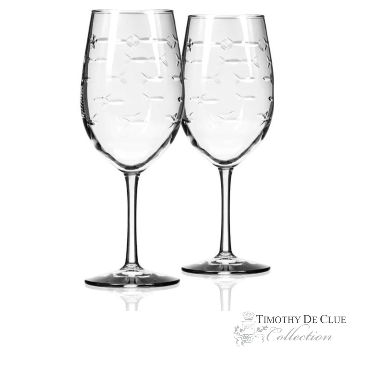 School of Fish All Purpose Wine - Set of 2  | Timothy De Clue Collection
