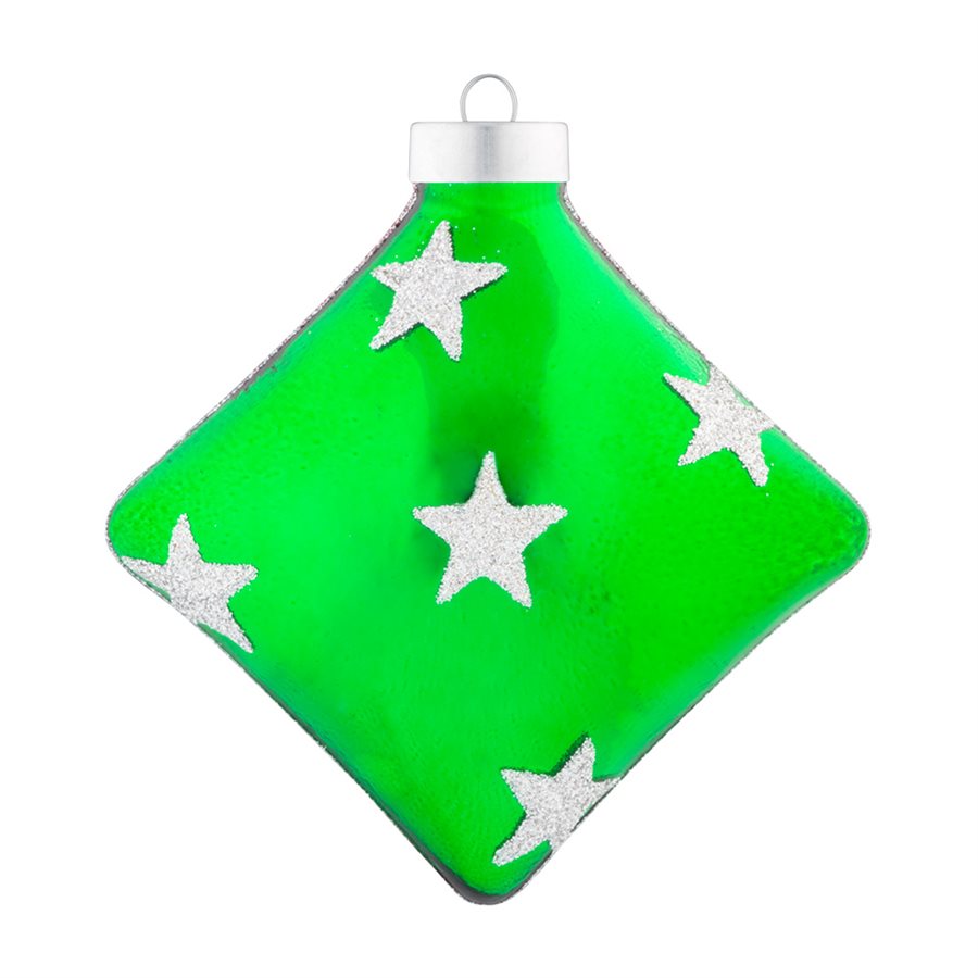 Nutcracker Diamond Hand-Blown Glass Christmas Ornament