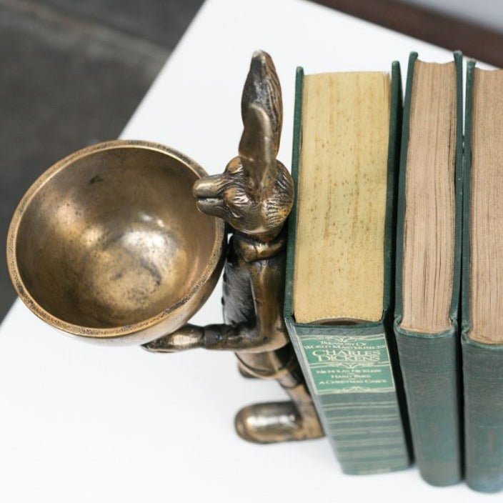 Standing Rabbit Anthropomorphic Tidbit Bowl | Antique Brass Timothy De Clue Collection