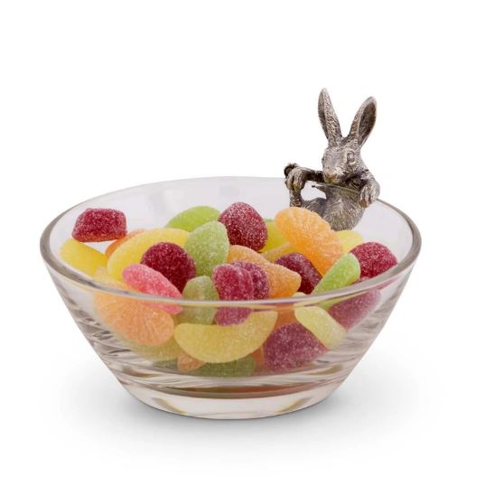 Pewter Bunny Rabbit Snack Tidbit Dip Bowl | timothy De Clue Collection