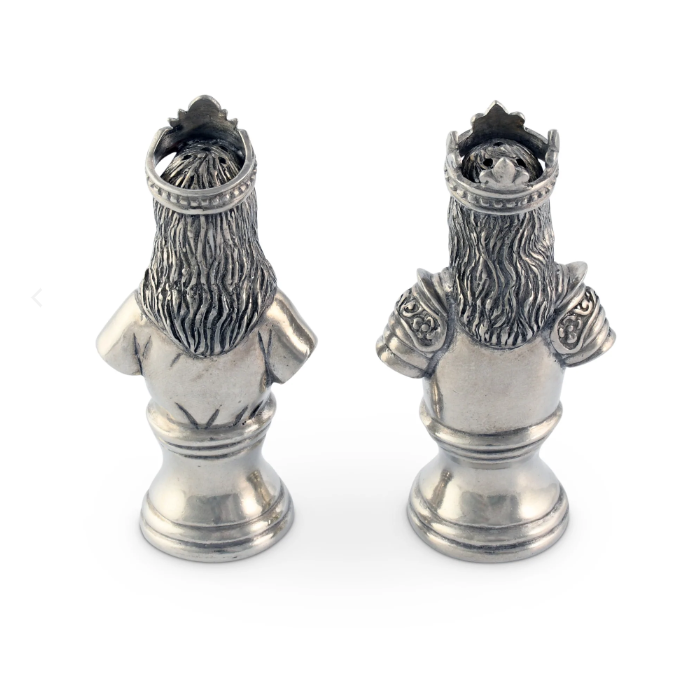 Pewter King & Queen Salt and Pepper Shakers - Timothy De Clue Collection