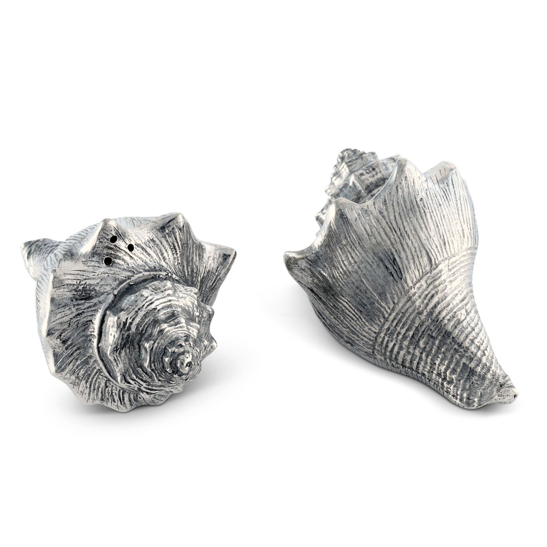 Pewter Conch Shell Salt and Pepper Shakers
