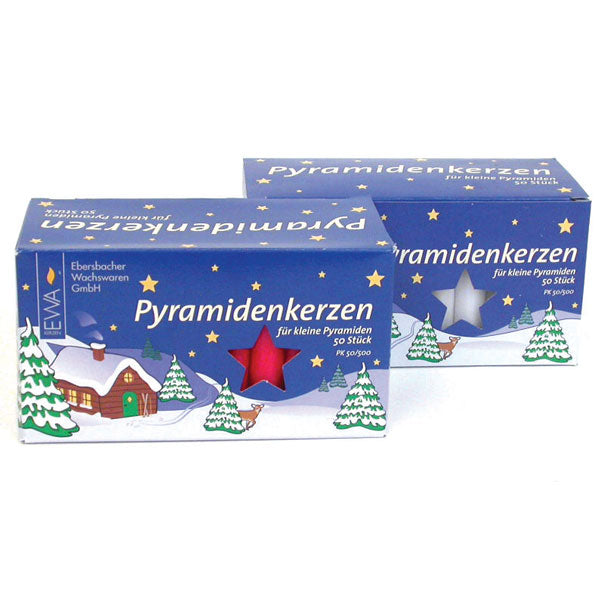 Medium Spinner Pyramid Candles 3 inch S/50 (Pyramidenkerzen) Red or White: Timothy De Clue Collection 