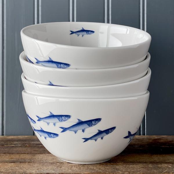 School of Fish Tall Cereal Bowl Set of 4 | NEW Spring 2021