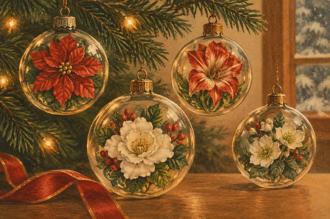 Floral Glass Christmas Ornaments That Bloom