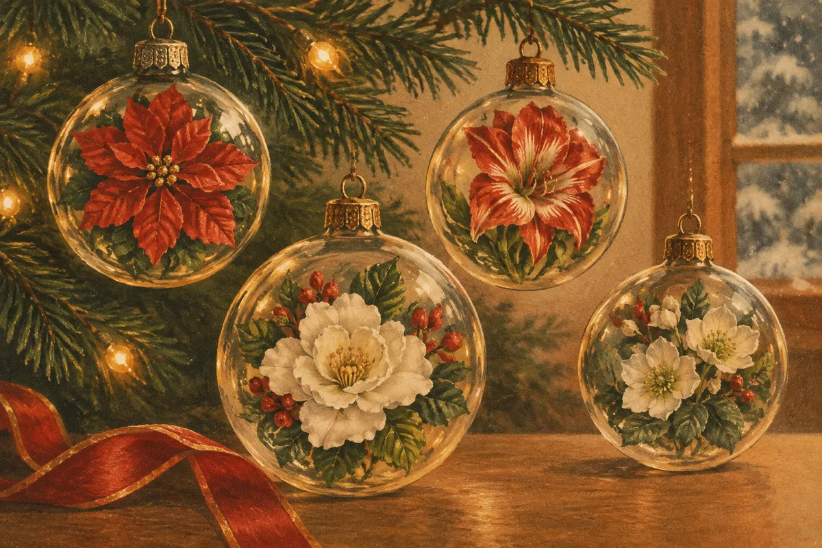 Floral Glass Christmas Ornaments That Bloom