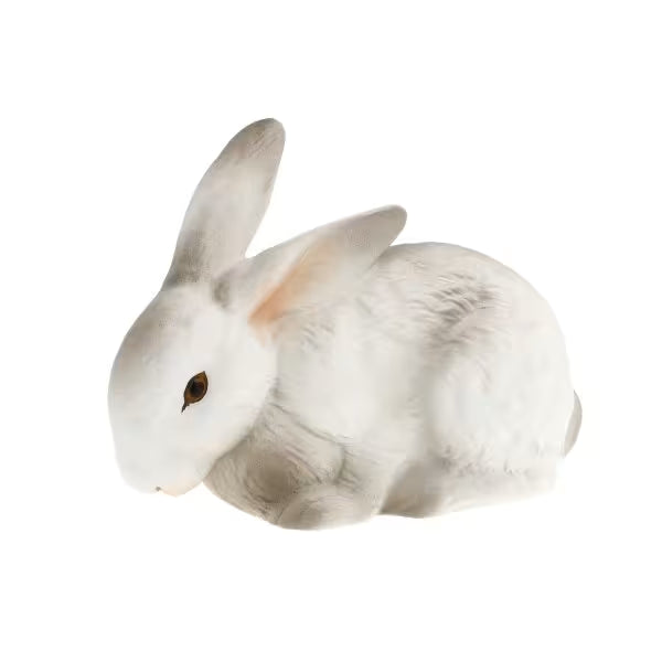 Cuddly Small Easter Hare White Vintage Inspired German Paper Mache