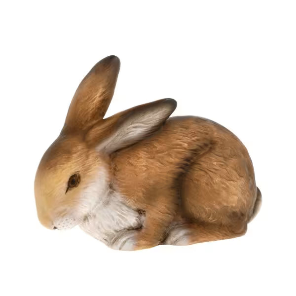 Cuddly Small Easter Hare Brown Vintage Inspired German Paper Mache, brown and white rabbit figurine