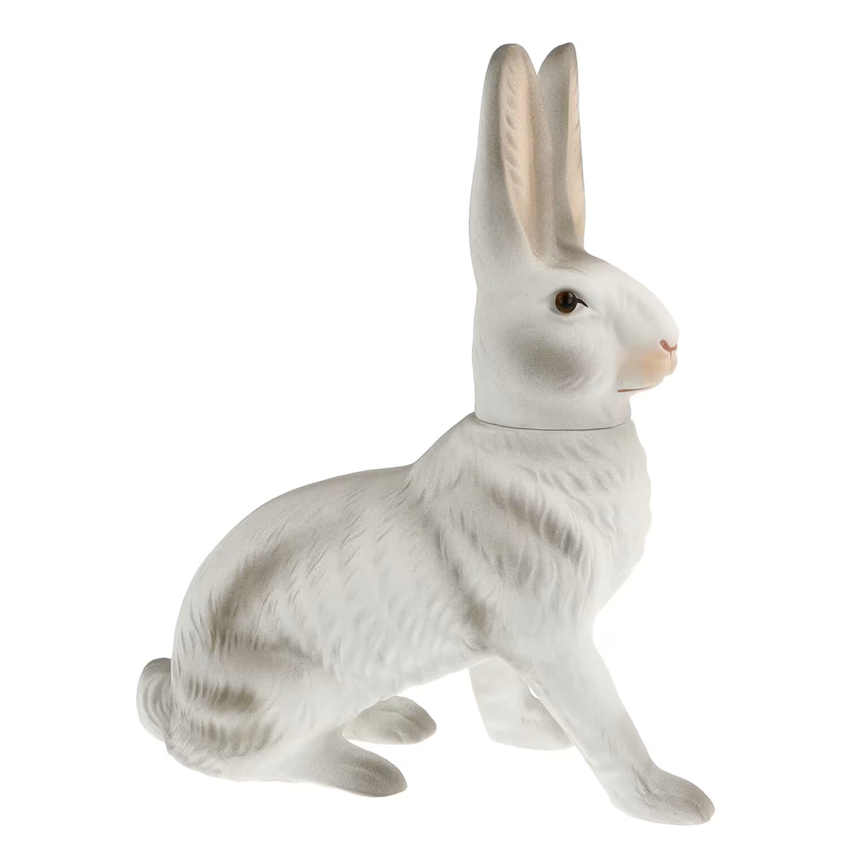 Sitting 15"Easter Hare Rabbit White Vintage Inspired German Paper Mache