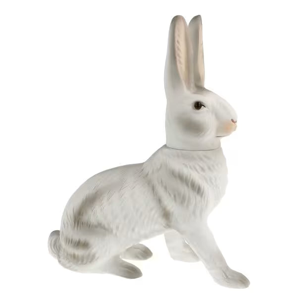 Sitting 7" Easter Hare White Vintage Inspired German Paper Mache