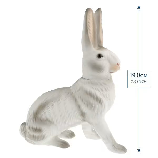 Sitting 15"Easter Hare White Vintage Inspired German Paper Mache