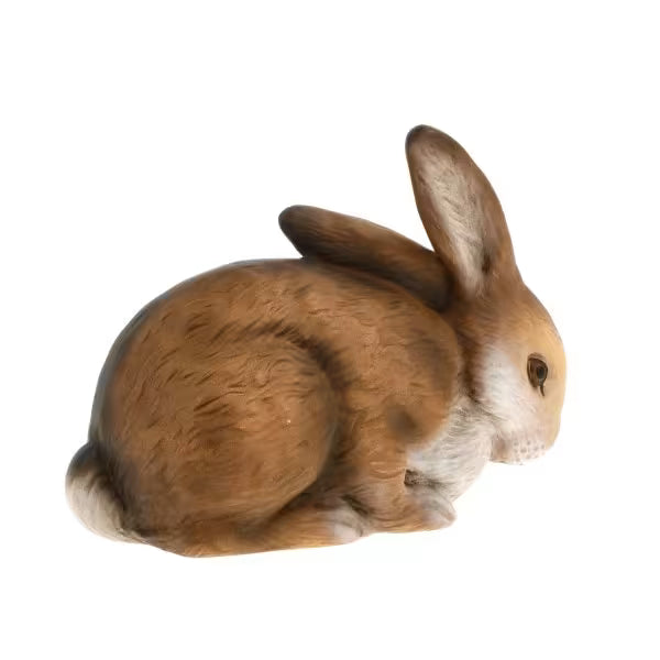 Cuddly Small Easter Hare Brown Vintage Inspired German Paper Mache