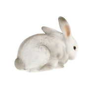 Cuddly Small Easter Hare White Vintage Inspired German Paper Mache, sitting upright with ears raised