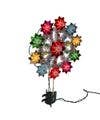 Vintage Inspired Lighted Poinsettia Tinsel Tree Topper