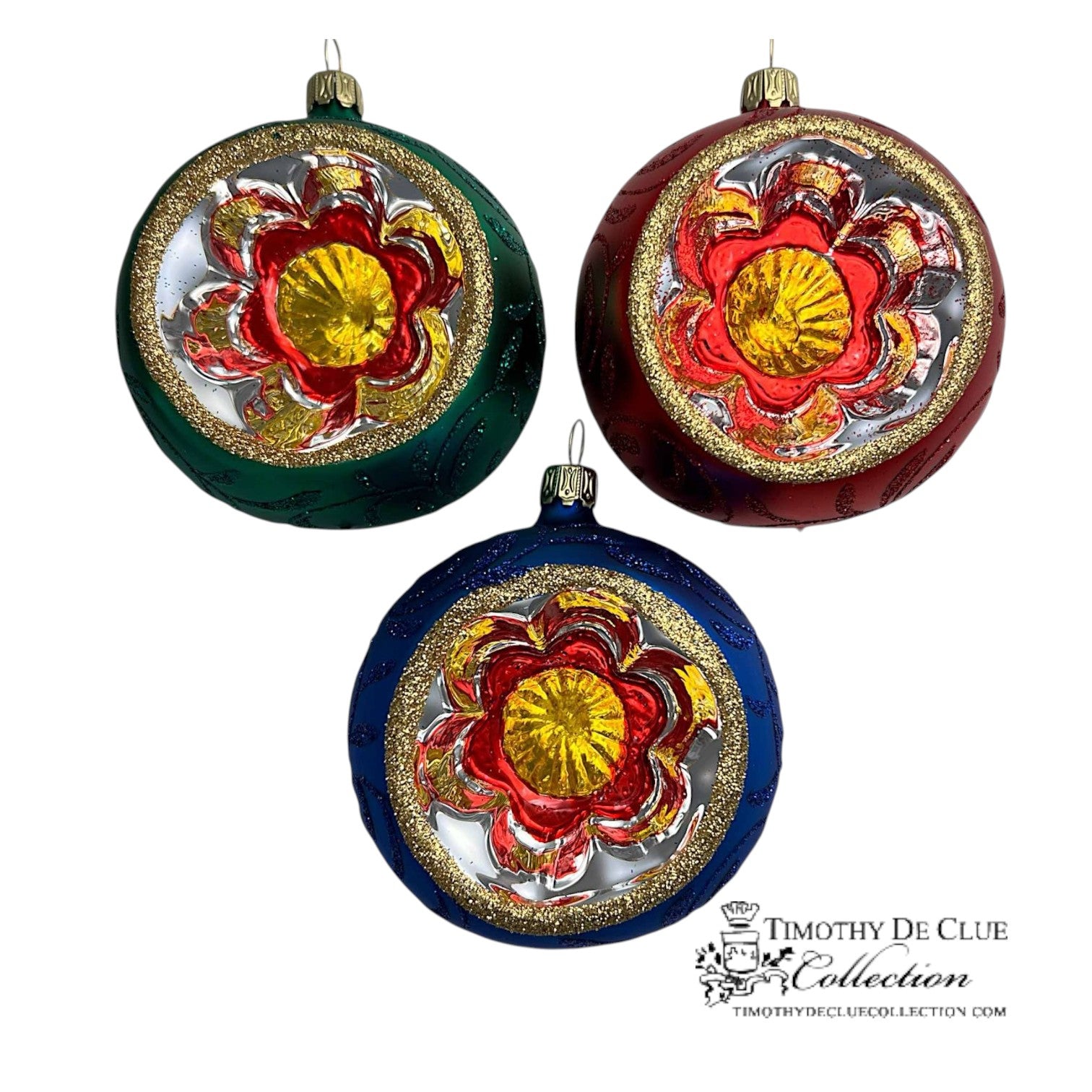 Classic Treasures Reflector- Set of 3 -Christmas Ornament