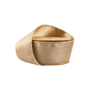 2 1/2" Reversible Classic Velvet Wired Ribbon in Latte/Gold, rolled display