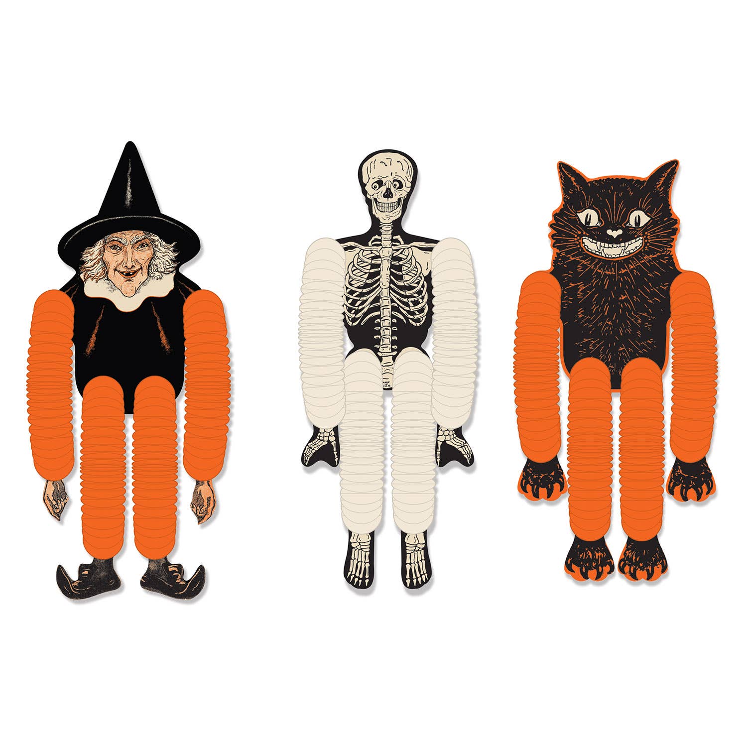 Vintage Inspired Halloween Tissue Dancers 14". 3/pkg