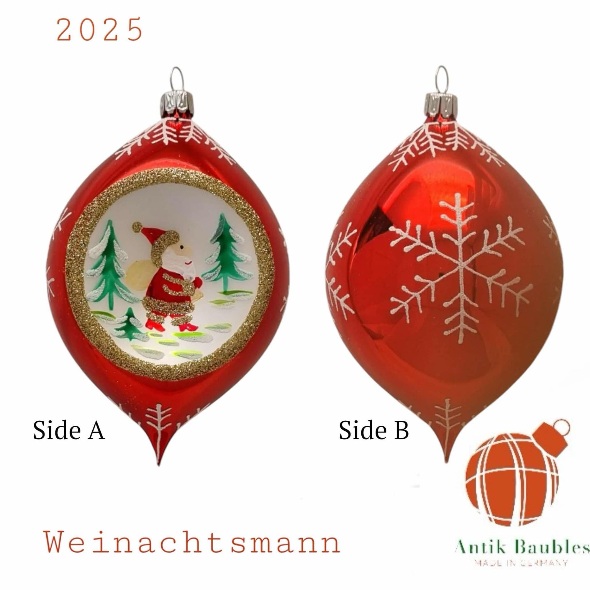 weinachtsmann 3.25 in Tear Drop- Antik Baubles Exclusive Christmas Ornament