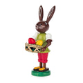 Easter Bunny Rabbit Holding Basket Eggs German Wood Figurine
