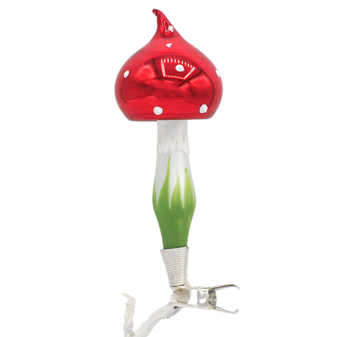 Vintage-Inspired Fly Agaric Mushroom Clip-On Ornament – Made in Germany