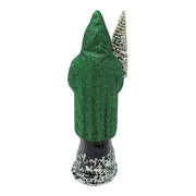 Ino Schaller Green Glitter Santa German Paper Mache