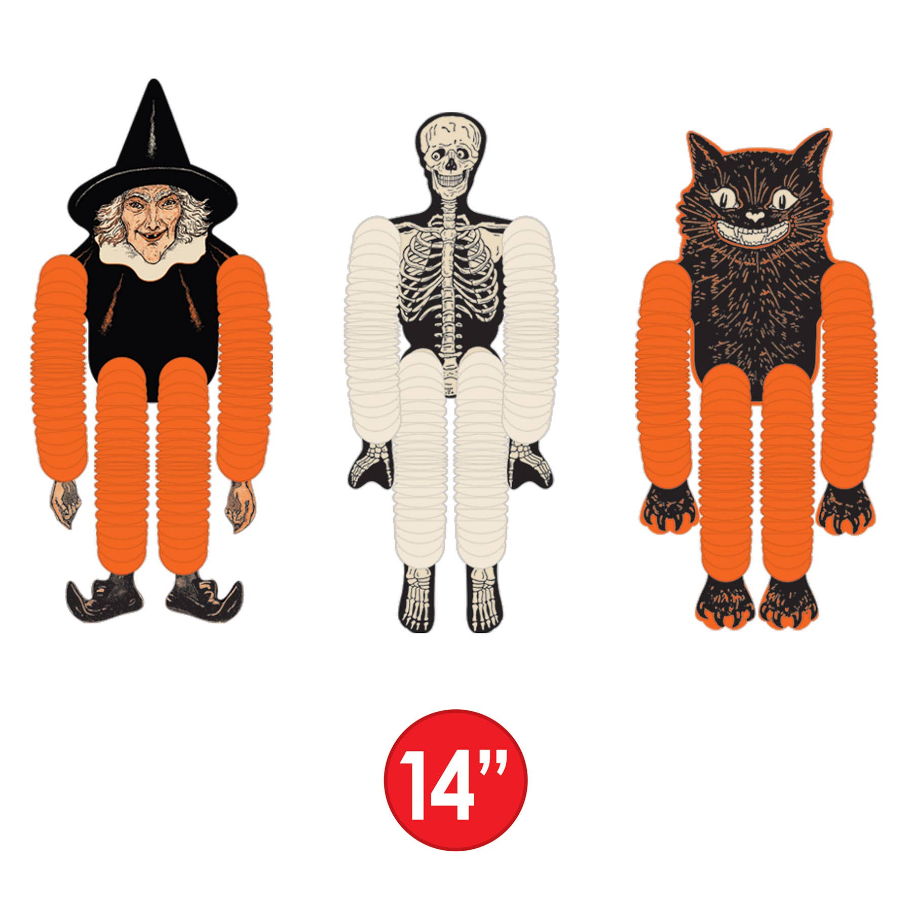 Vintage Inspired Halloween Tissue Dancers 14". 3/pkg