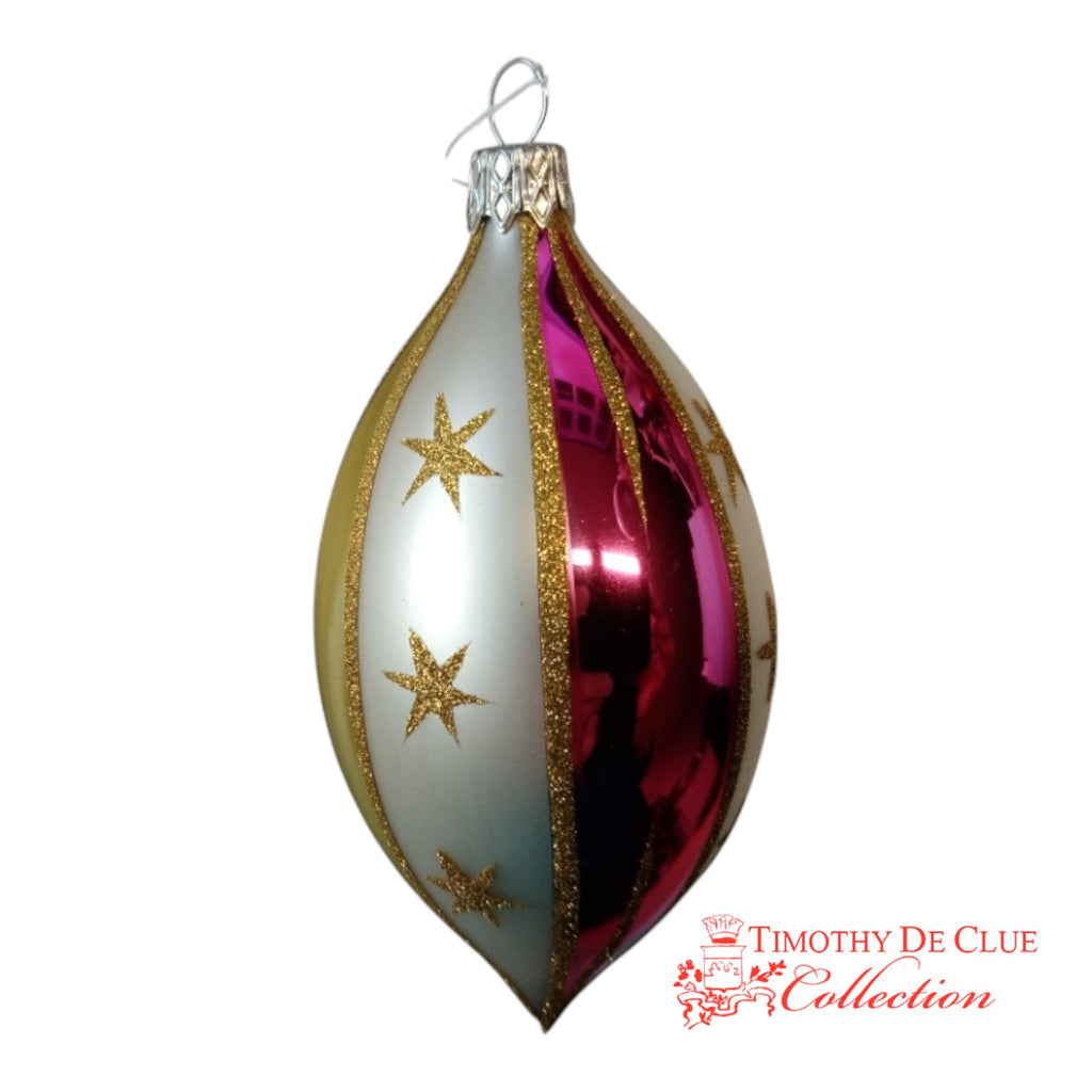 North Star Stripe Ornament Set 6 - De Clue Exclusive Christmas Collection