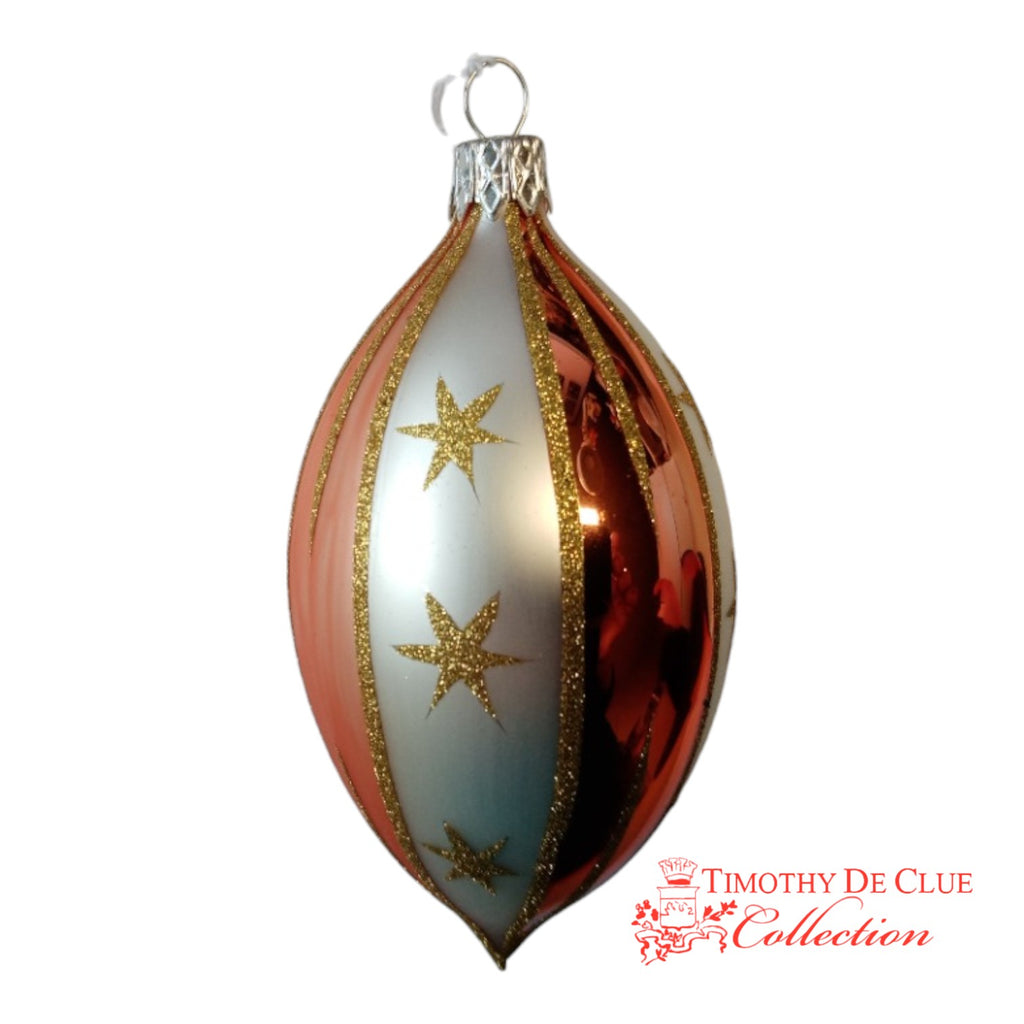 North Star Stripe Ornament Set 6 - De Clue Exclusive Christmas Collection