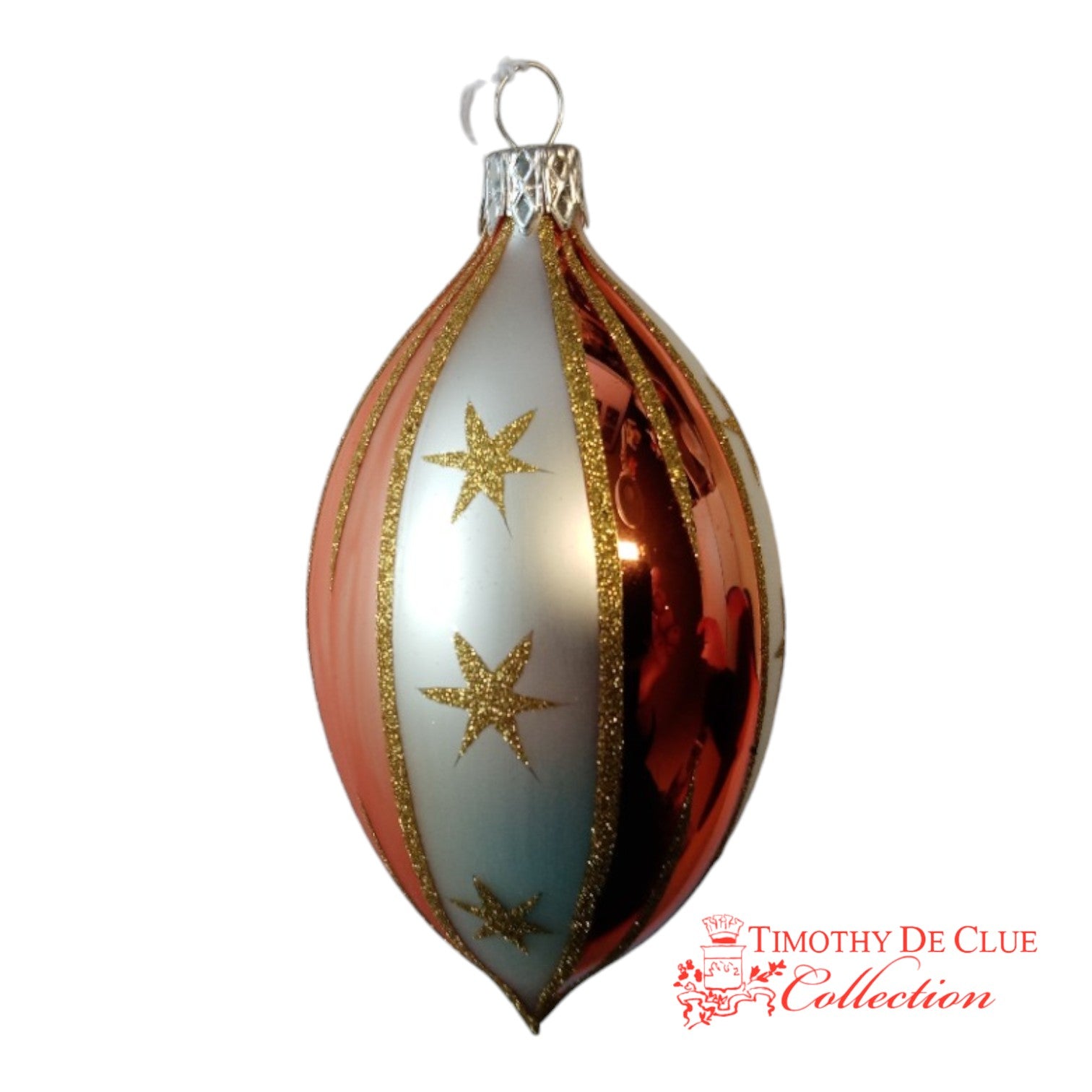 North Star Stripe Ornament Set 6 - De Clue Exclusive Christmas Collection