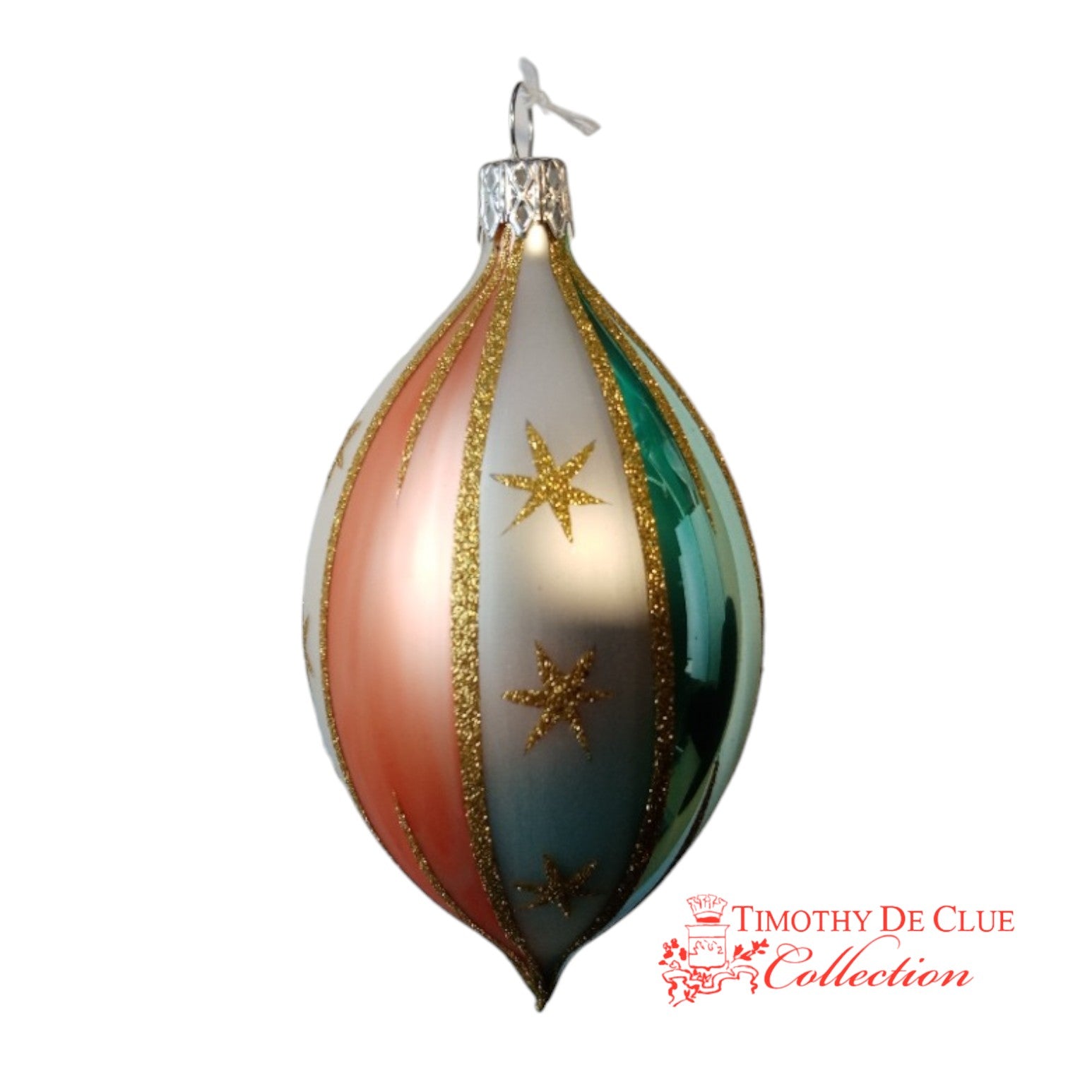 North Star Stripe Ornament Set 6 - De Clue Exclusive Christmas Collection