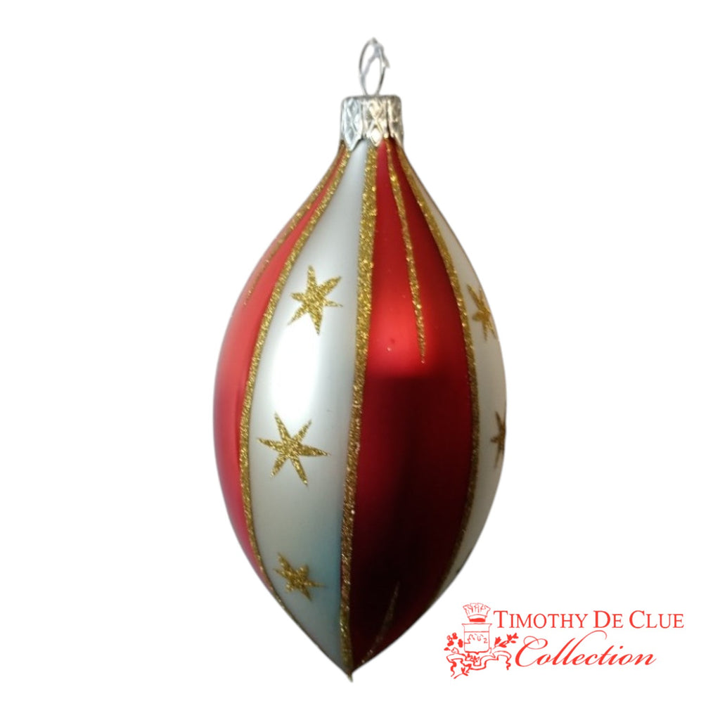 North Star Stripe Ornament Set 6 - De Clue Exclusive Christmas Collection