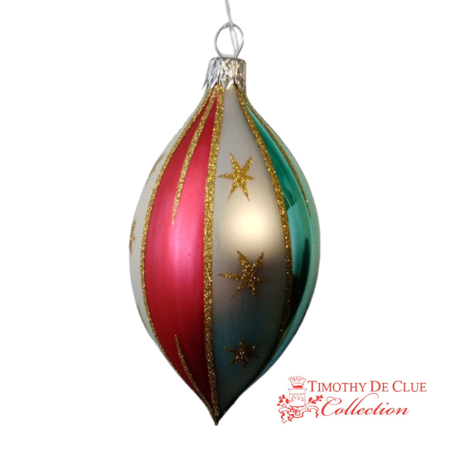 North Star Stripe Ornament Set 6 - De Clue Exclusive Christmas Collection