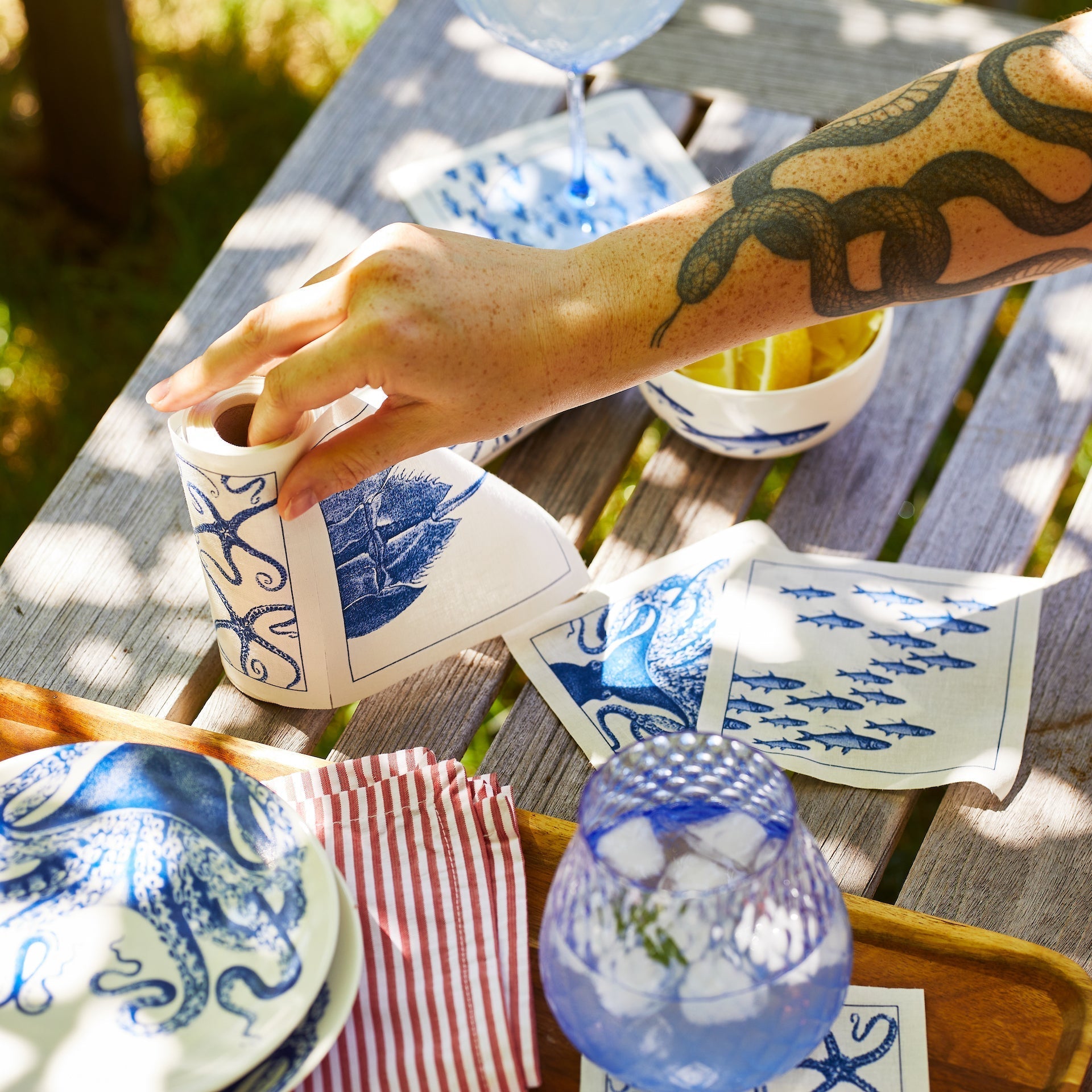Coastal Cocktail Napkin Roll