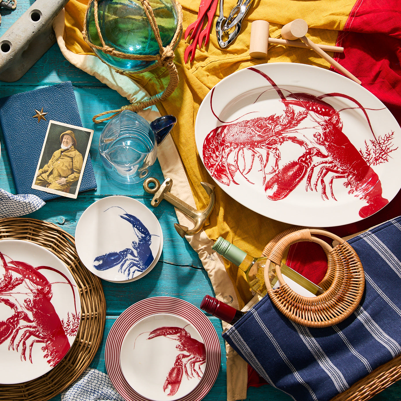 Lobster Oval Rimmed Platter