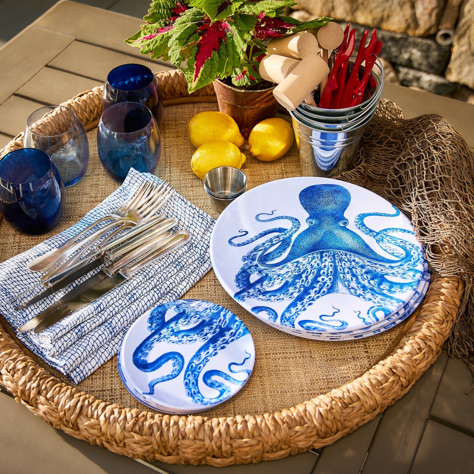 Lucy Melamine Dinner Plates, Set of 4