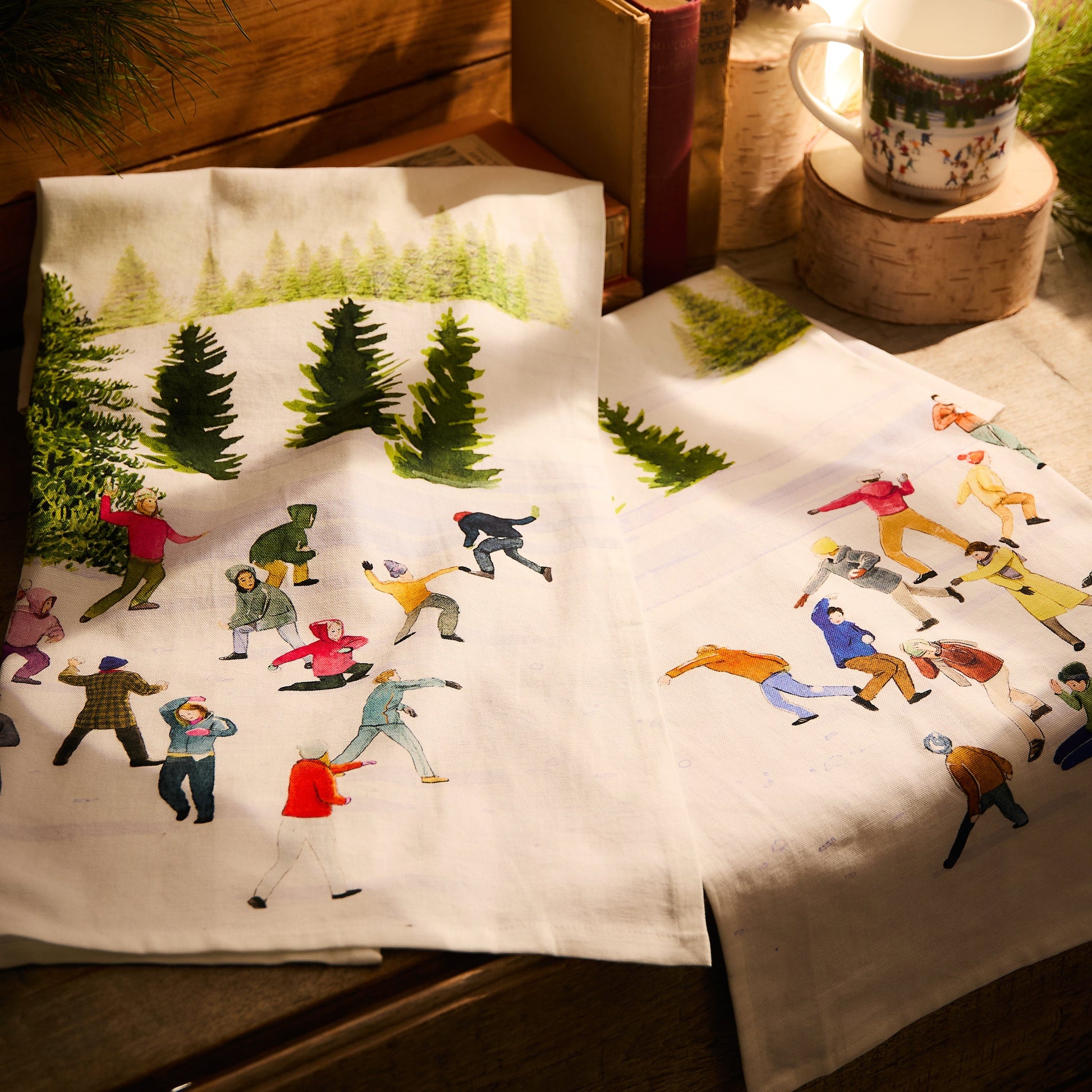 Caskata X Felix Doolittle Snowball Fun Kitchen Towels, Set of 2