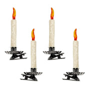 White Christmas Clip Candles Set of 4- German Paper Mache Christmas Collection