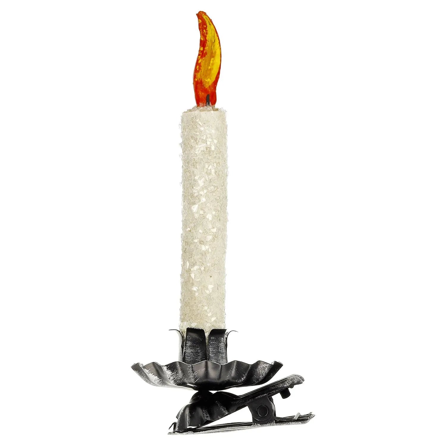 White Christmas Clip Candles Set of 4- German Paper Mache Christmas Collection