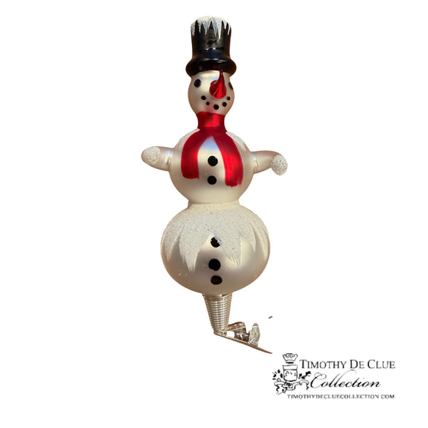 Free Blown Clip “Schnee Person Red Scarf”  Snowman Clip Ornament