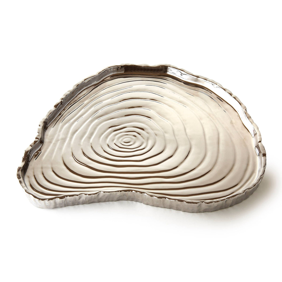 Silver Tree Bark Tray, 13" x 12"