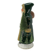 Ino Schaller Forest Green Santa with Tree Scene Paper Mache